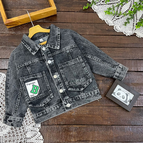 خرید و قیمت کت جین ذغالی بچگانه