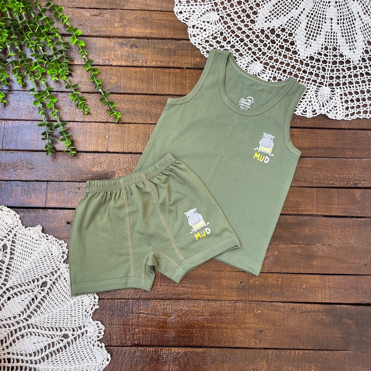 قیمت و خرید ست رکابی و شورتک پنبه ای بچگانه