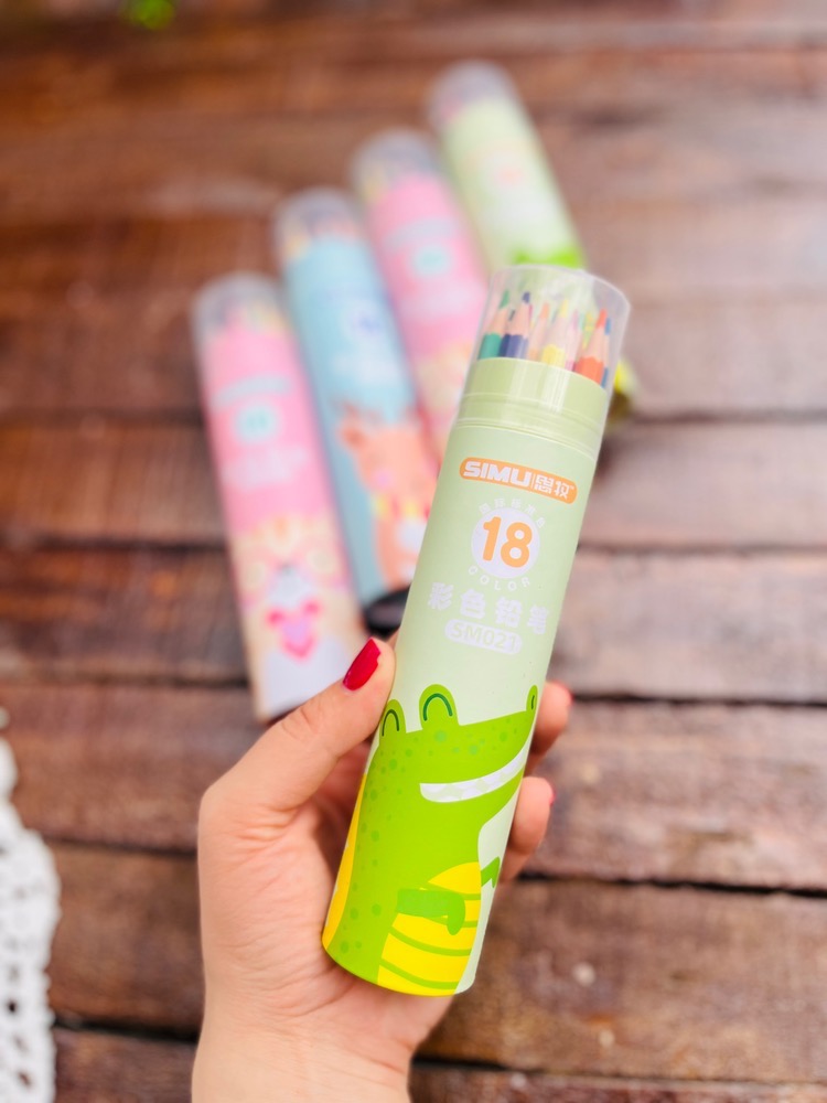 قیمت و خرید اینترنتی مداد رنگی وارداتی لوله ای 18 تایی