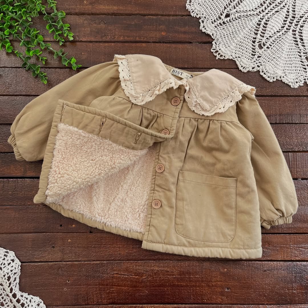 قیمت و خرید اینترنتی پالتو دخترانه کتان خزدار