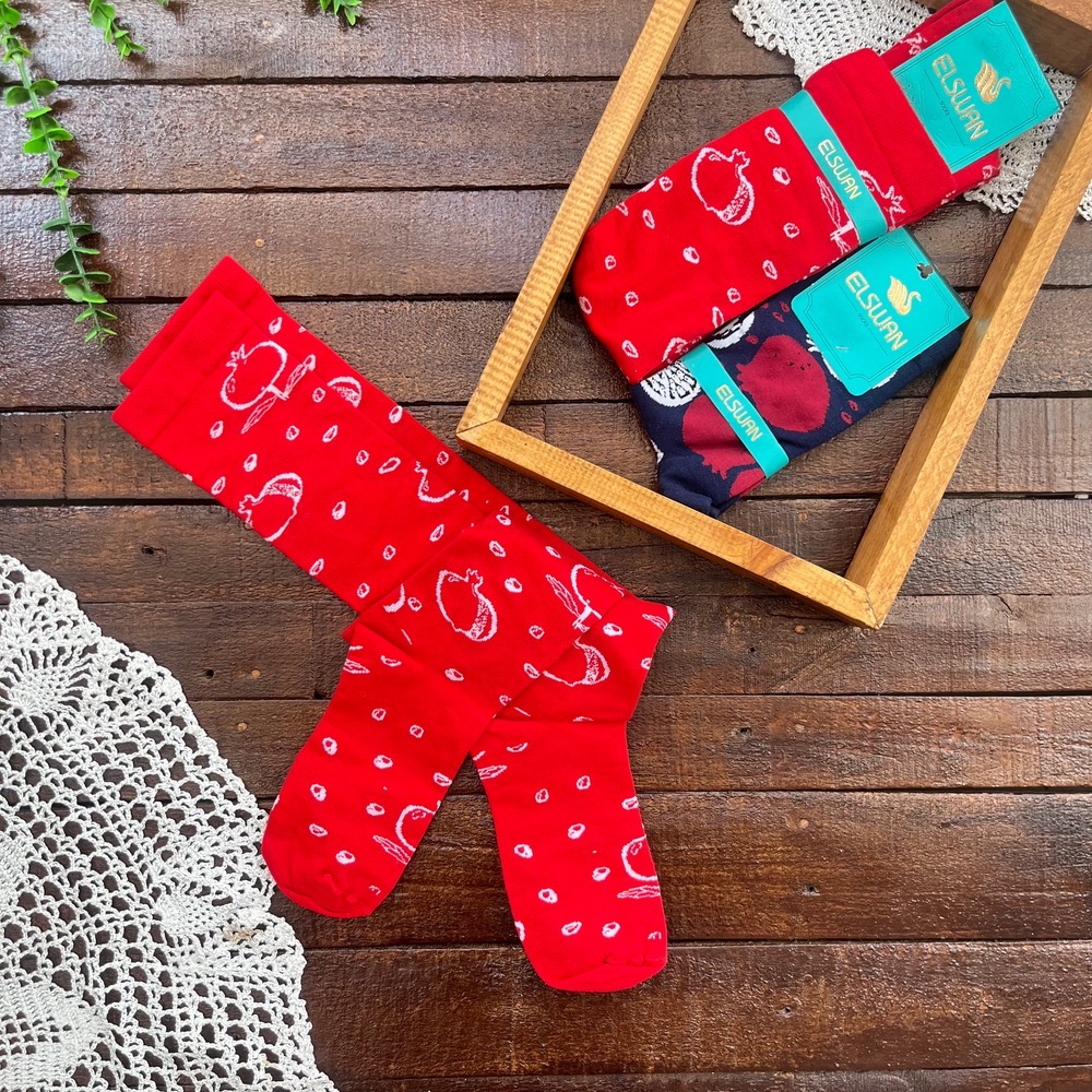 قیمت و خرید اینترنتی جوراب بالا زانو طرح انار