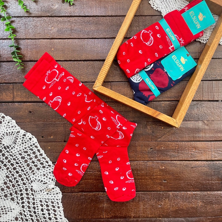 قیمت و خرید اینترنتی جوراب بالا زانو طرح انار