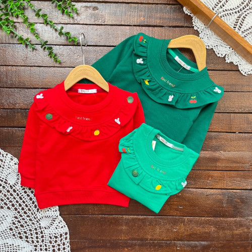 قیمت و خرید اینترنتی دورس تک یقه چین دار دخترونه یلدایی