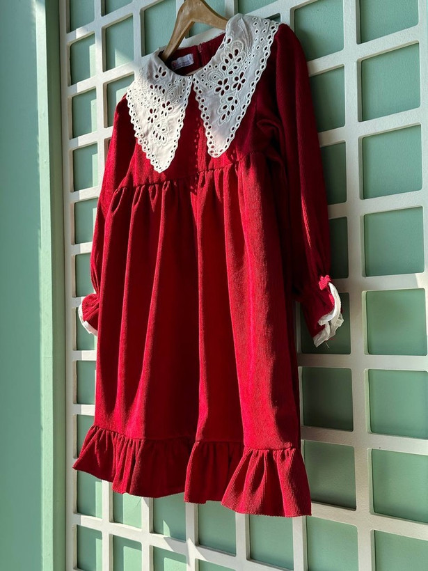 قیمت و خرید اینترنتی پیراهن مخمل کبریتی یلدایی دخترونه