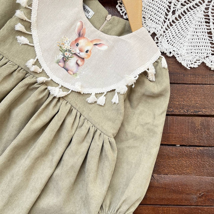 پیراهن مخمل کبریتی بچه گانه