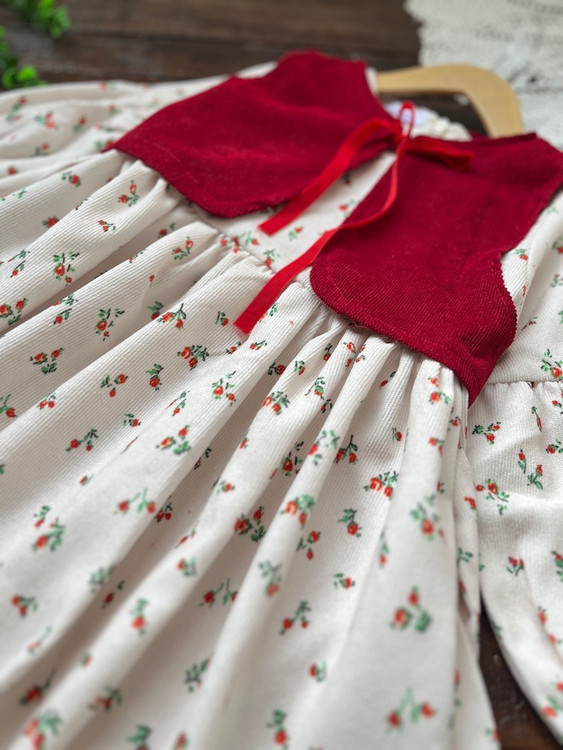 پیراهن و ژیله مخمل کبریتی یلدایی