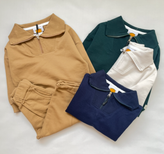 ست دورس نیم زیپ و شلوار جاگر کرکی