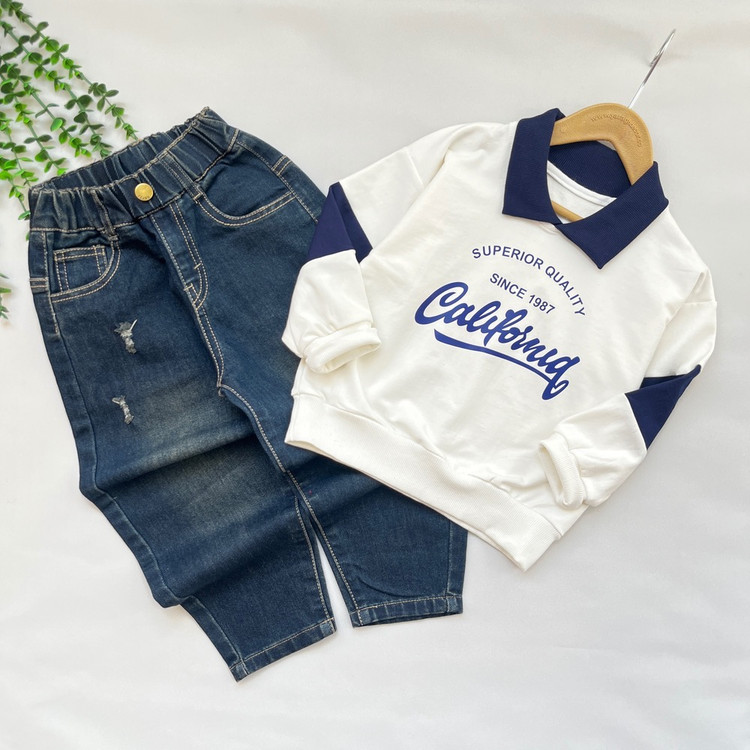 بلوز اسپرت سفید یقه دار عیدانه