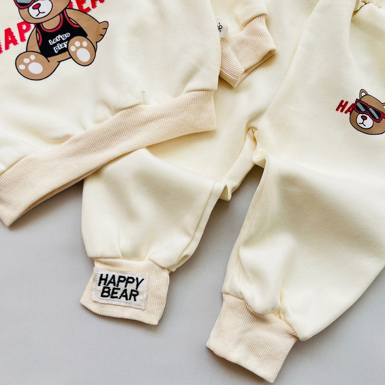 ست دورس شلوار وارداتی عیدانه طرح خرسی