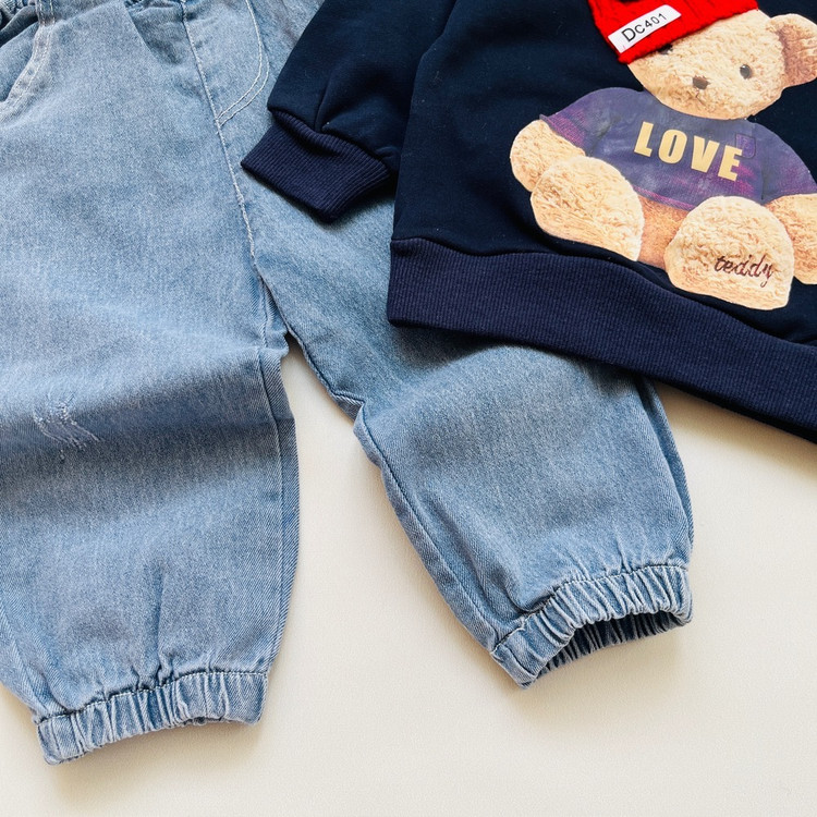 ست بلوز دورس و شلوار جین وارداتی