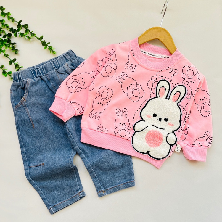 ست دو تیکه وارداتی عیدانه دخترانه