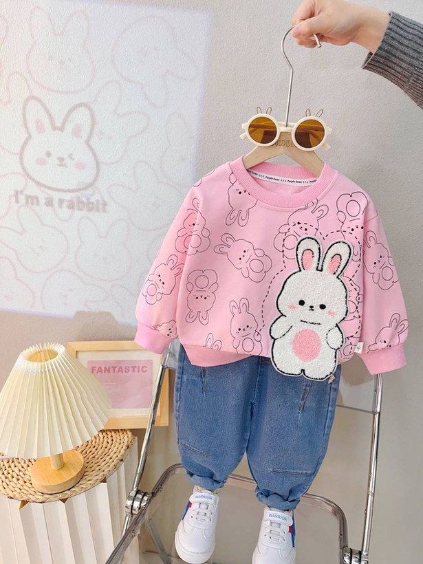 ست بلوز و شلوار جین وارداتی دخترونه