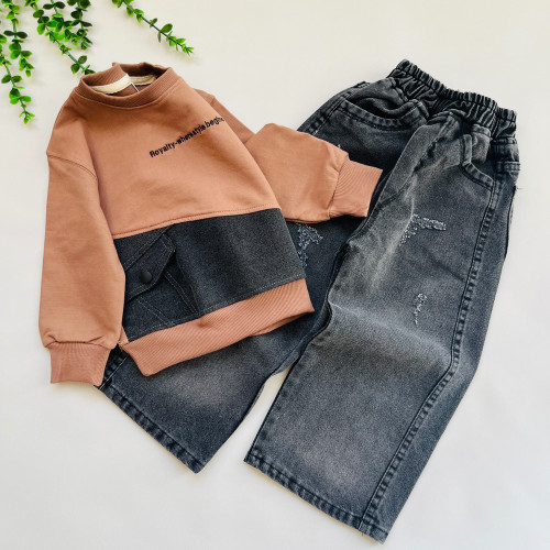 ست دو تیکه پارچه وارداتی بیرون پوش