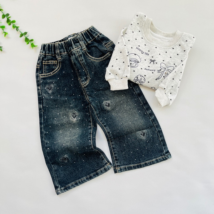 شلوار جین بگ نگینی وارداتی دخترونه