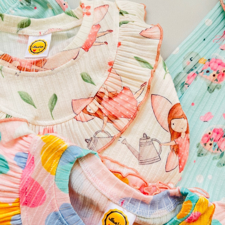 ست راحتی پنبه ای ریلی اسکاتلندی دخترونه