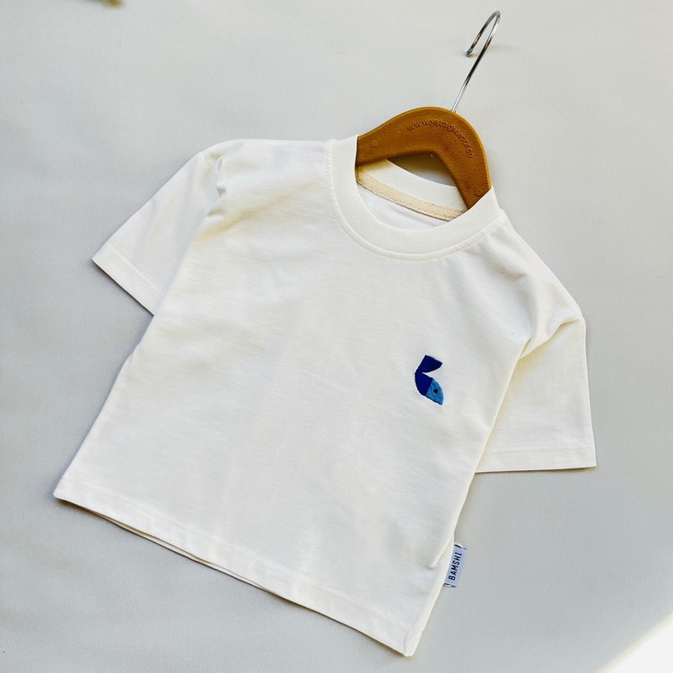 تیشرت یقه گرد سفید اسپرت