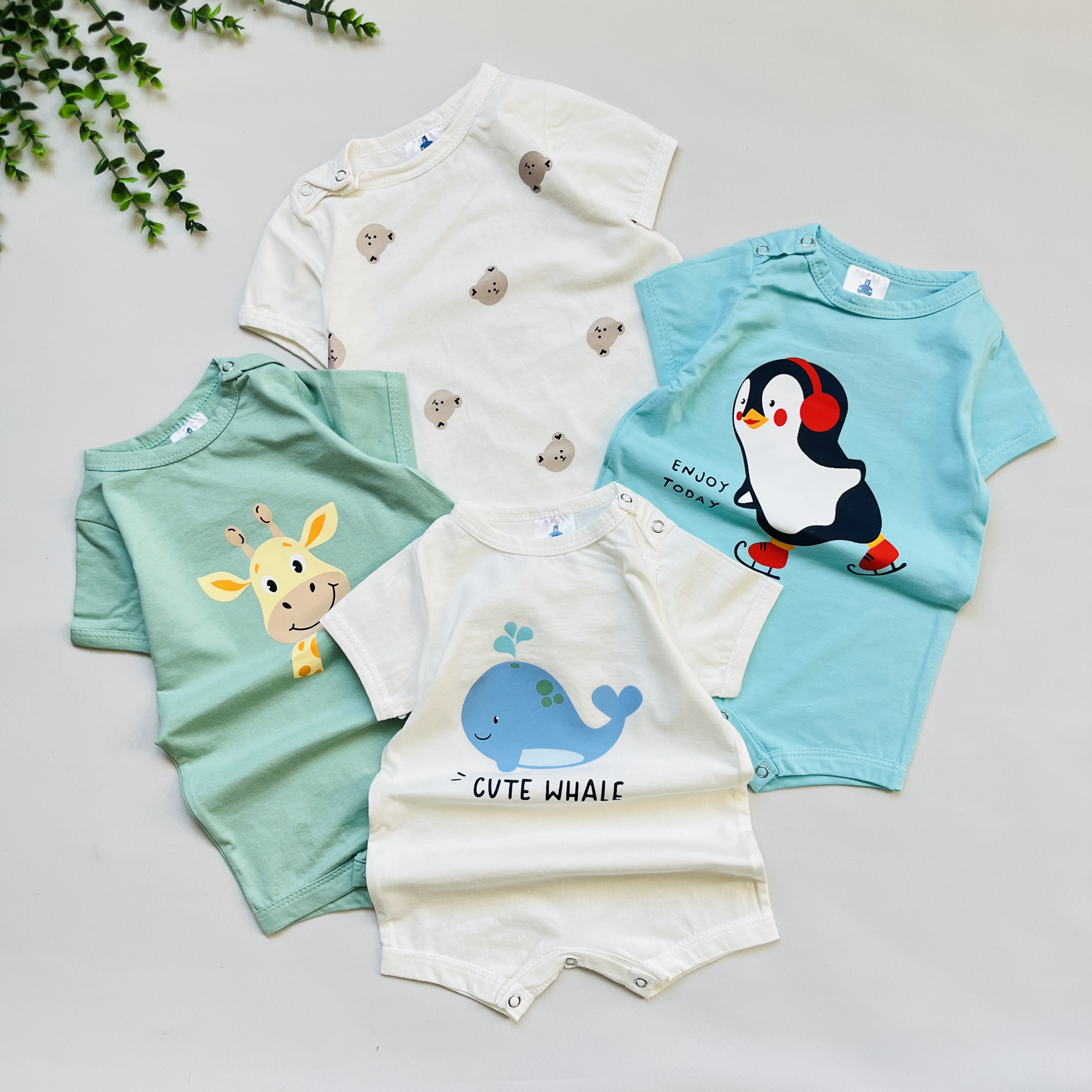 رامپر پنبه  عروسکی زیر دکمه نوزادی بچگانه اسپرت بیبی گپ کد 1029